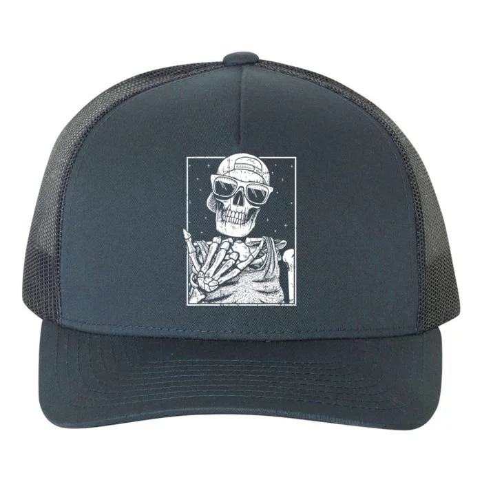 Funny Rocker Style Skeleton Rock Hand Halloween Costume Gift Yupoong Adult 5-Panel Trucker Hat