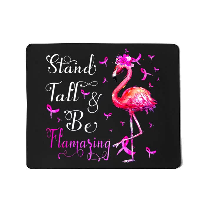 Flamingo Ribbon Support Squad Breast Cancer Awareness Gift Mousepad