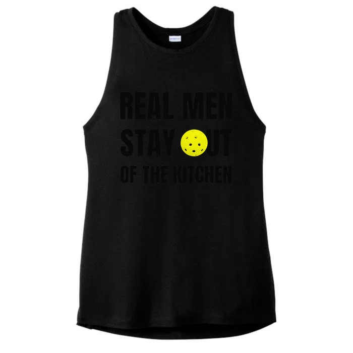 Funny Real Stay Out Of The Kitchen Pickleball Ladies Tri-Blend Wicking Tank