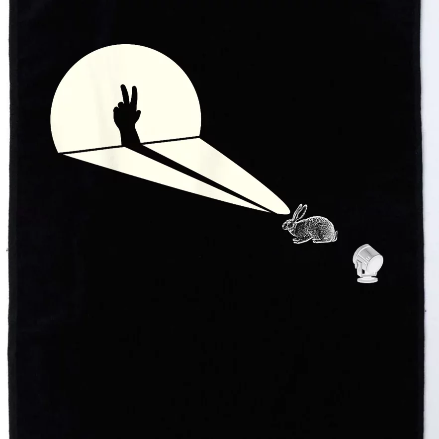 Funny Rabbit Silhouette Hand Shadow Puppetry Funny Puppet Platinum Collection Golf Towel