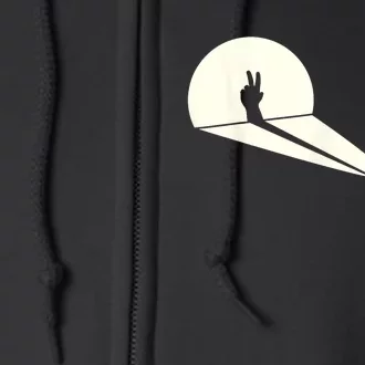 Funny Rabbit Silhouette Hand Shadow Puppetry Funny Puppet Full Zip Hoodie