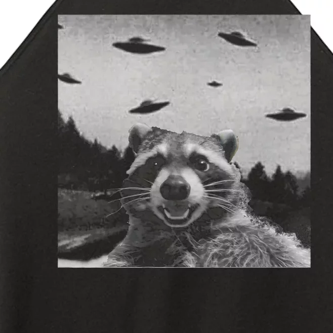 Funny Raccoon Selfie With Alien Ufos Funny Raccoon Lovers Aliens Ufo Women’s Perfect Tri Rocker Tank