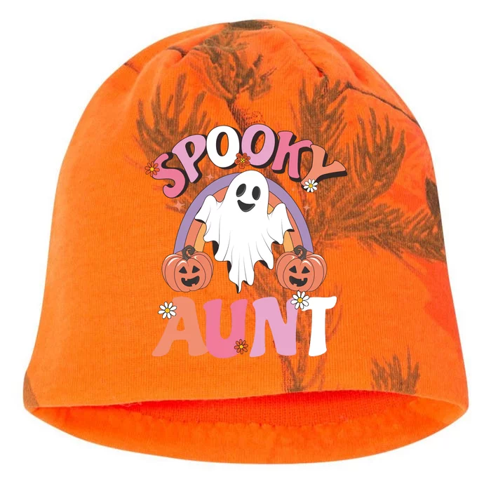 Family Retro Spooky Aunt Groovy Retro Halloween Ghost Costume Gift Kati - Camo Knit Beanie