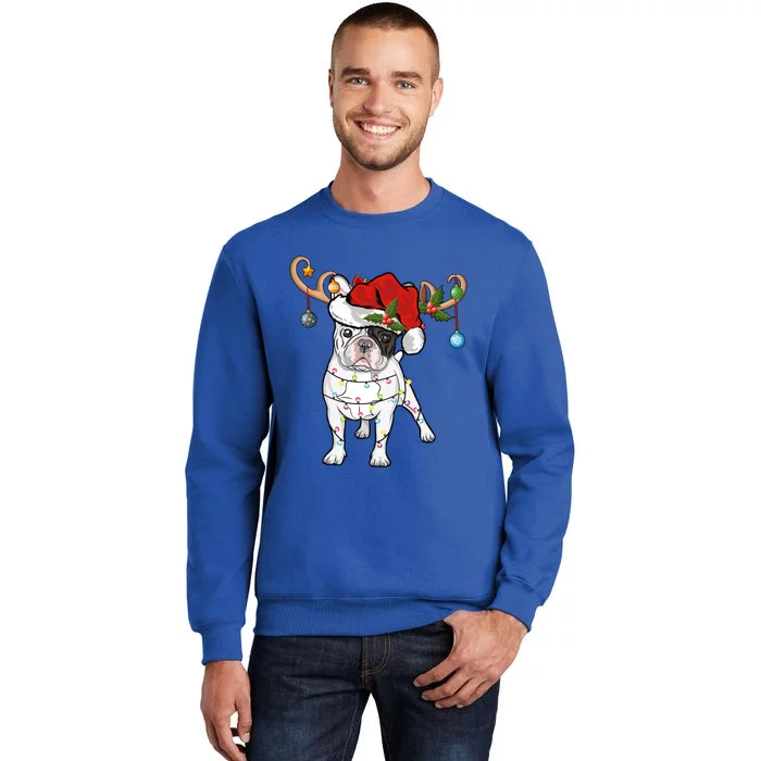 Funny Reindeer Santa Hat French Bulldog Christmas Cool Gift Tall Sweatshirt