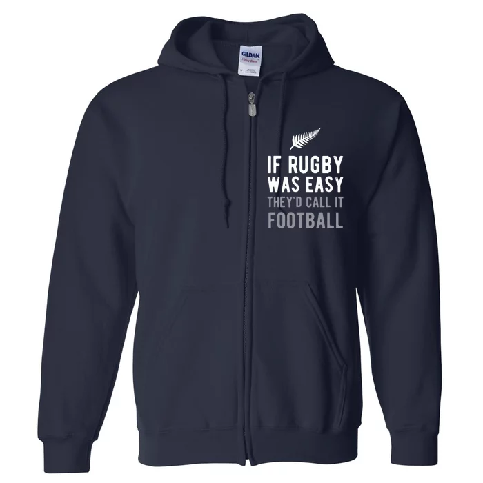 Funny Rugby Silver Fern Football New Zealand NZ Sport Full Zip Hoodie