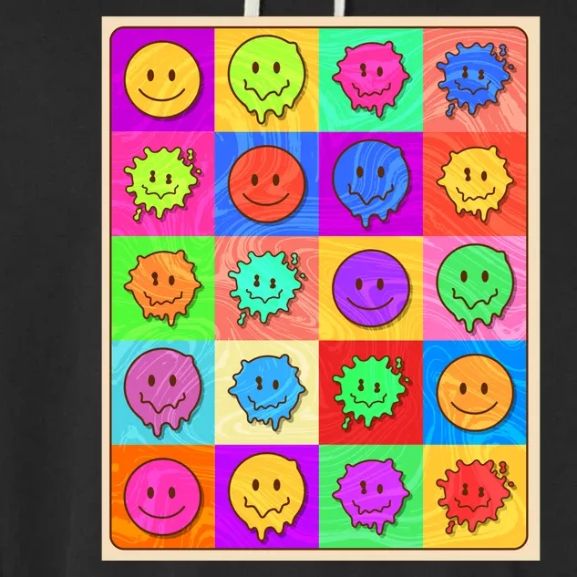 Funny Retro Trippy Smiley Pop Art Poster Garment-Dyed Fleece Hoodie