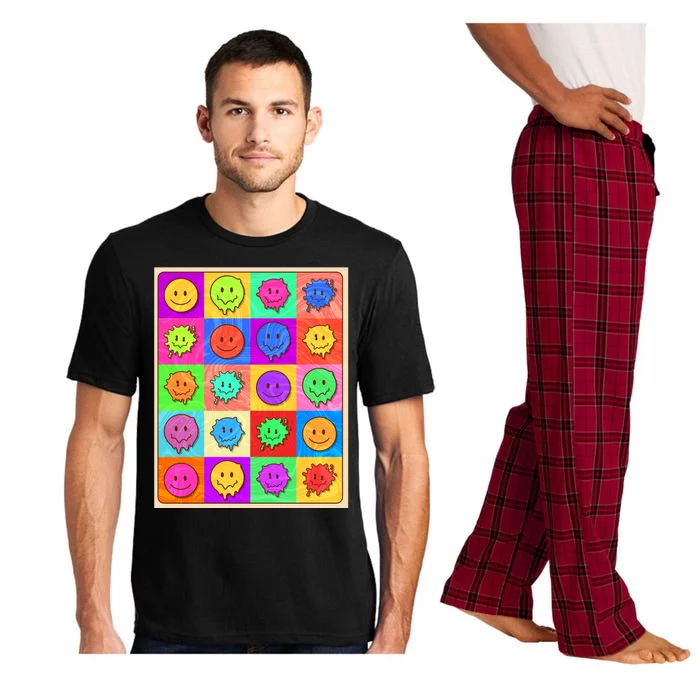 Funny Retro Trippy Smiley Pop Art Poster Pajama Set