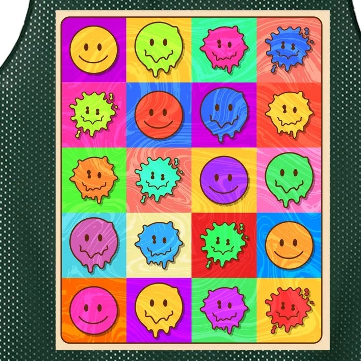 Funny Retro Trippy Smiley Pop Art Poster Mesh Reversible Basketball Jersey Tank