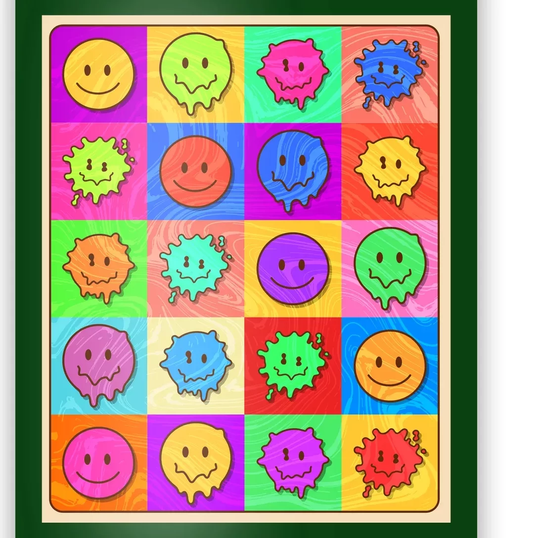 Funny Retro Trippy Smiley Pop Art Poster Poster