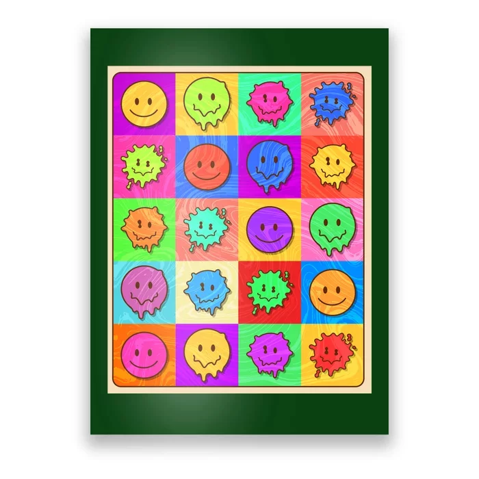 Funny Retro Trippy Smiley Pop Art Poster Poster