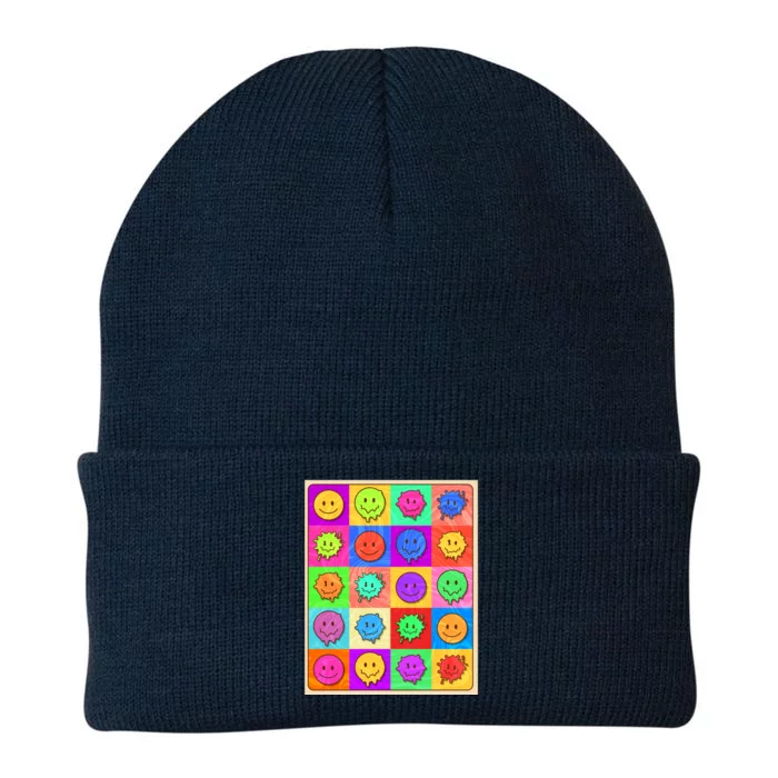 Funny Retro Trippy Smiley Pop Art Poster Knit Cap Winter Beanie