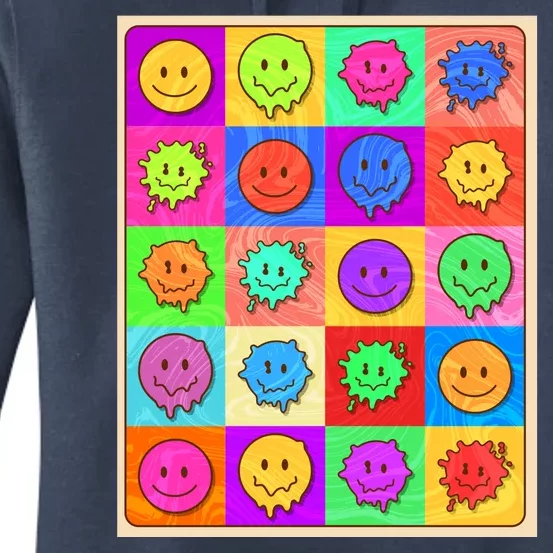 Funny Retro Trippy Smiley Pop Art Poster Women's Pullover Hoodie