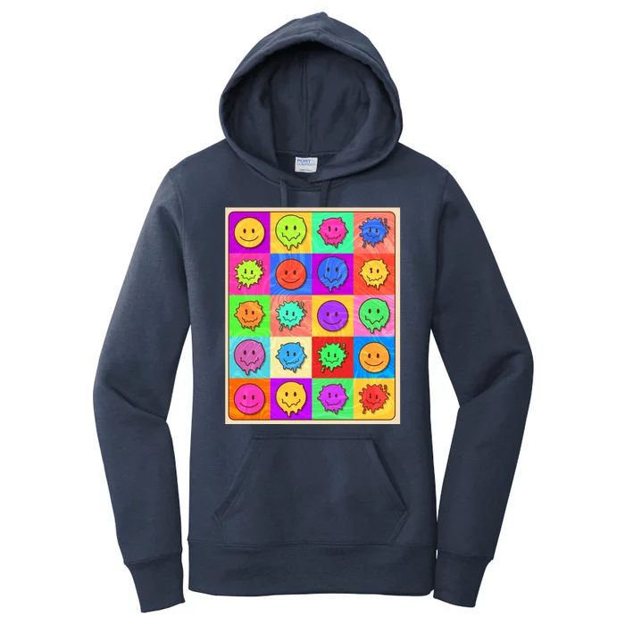 Funny Retro Trippy Smiley Pop Art Poster Women's Pullover Hoodie