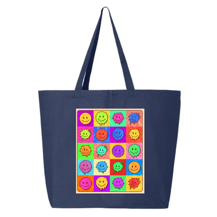 Funny Retro Trippy Smiley Pop Art Poster 25L Jumbo Tote