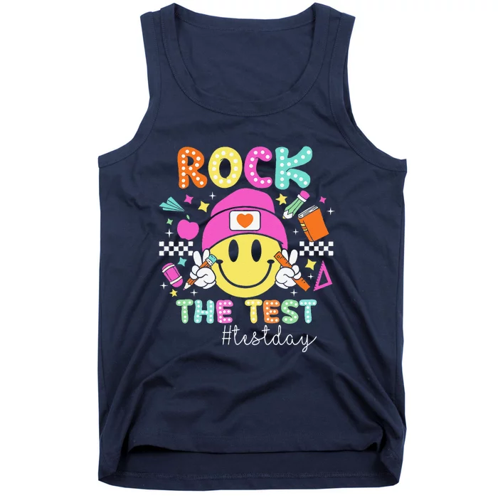 Funny Rock The Test Testing Day Teacher Student Motivational Tank Top