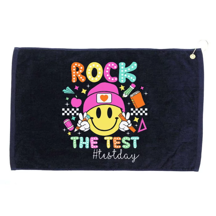 Funny Rock The Test Testing Day Teacher Student Motivational Grommeted Golf Towel