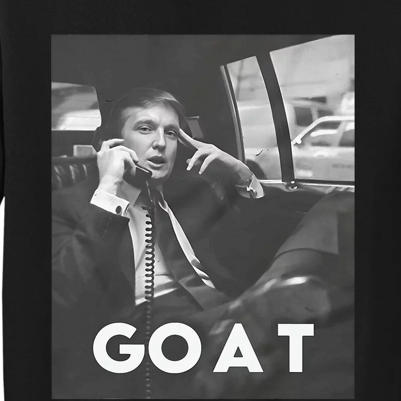 Funny Retro Trump Goat Middle Finger Felon President 2024 Tall Sweatshirt