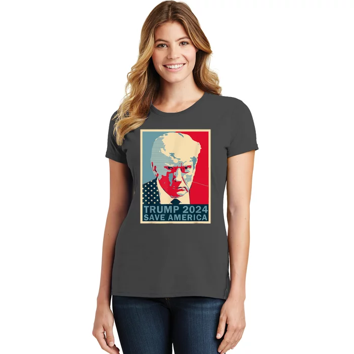 Funny Retro Trump MugShot 2024 Save America Trump Gift Women's T-Shirt