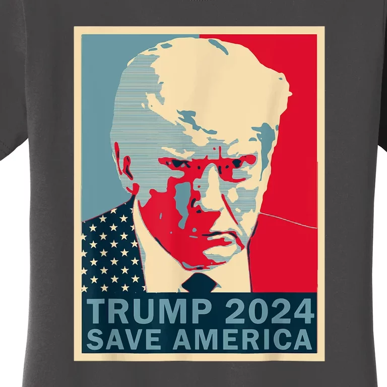 Funny Retro Trump MugShot 2024 Save America Trump Gift Women's T-Shirt