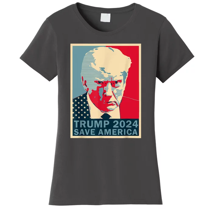 Funny Retro Trump MugShot 2024 Save America Trump Gift Women's T-Shirt