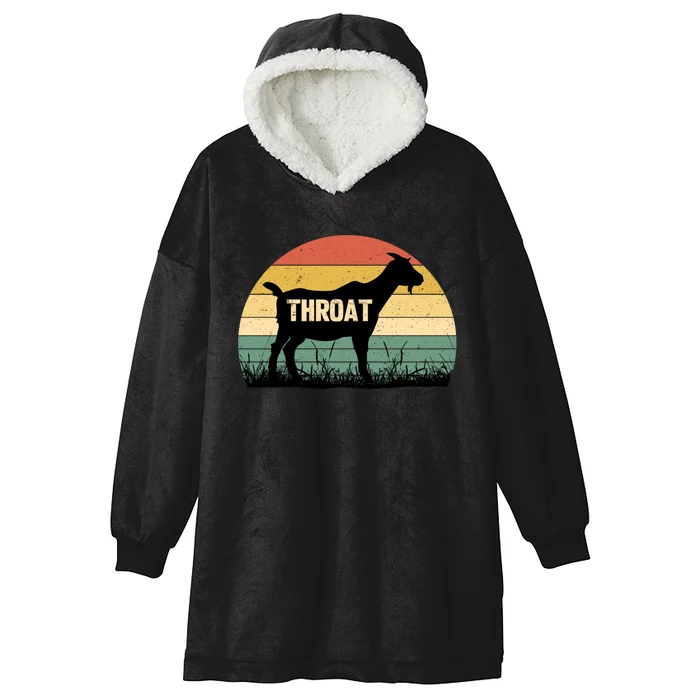 Funny Retro Throat Goat Sunset - Adult Humor Costume Hooded Wearable Blanket