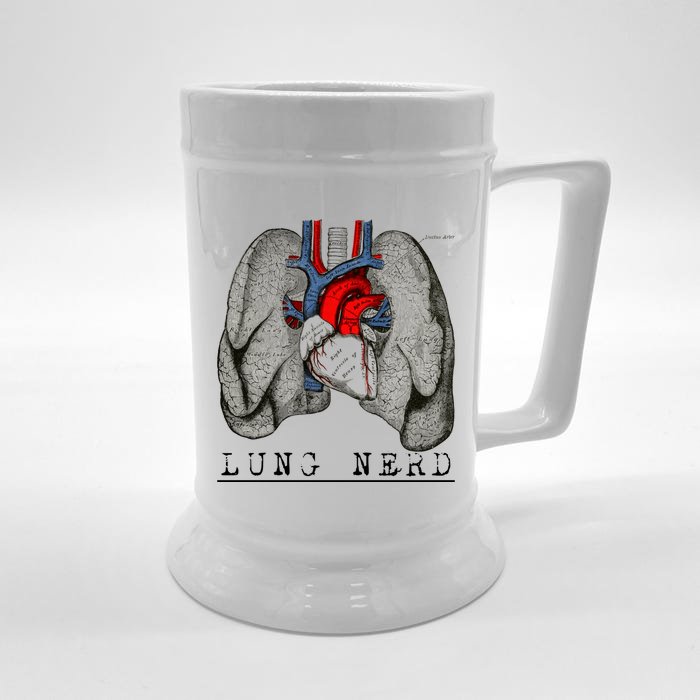 Funny Respiratory Therapist Lung Nerd Fun Rt Cute Gift Front & Back Beer Stein