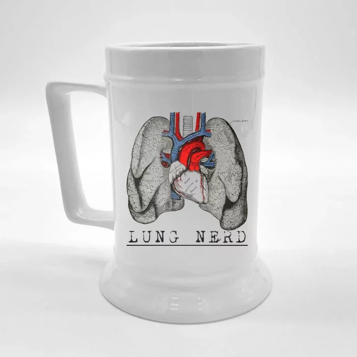 Funny Respiratory Therapist Lung Nerd Fun Rt Cute Gift Front & Back Beer Stein