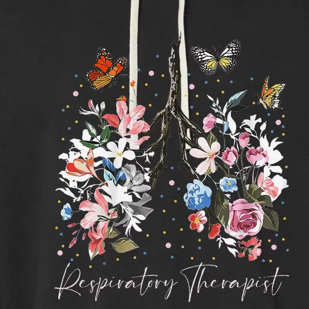 Funny Respiratory Therapist Therapy Lung Happy Easter Day Garment-Dyed Fleece Hoodie