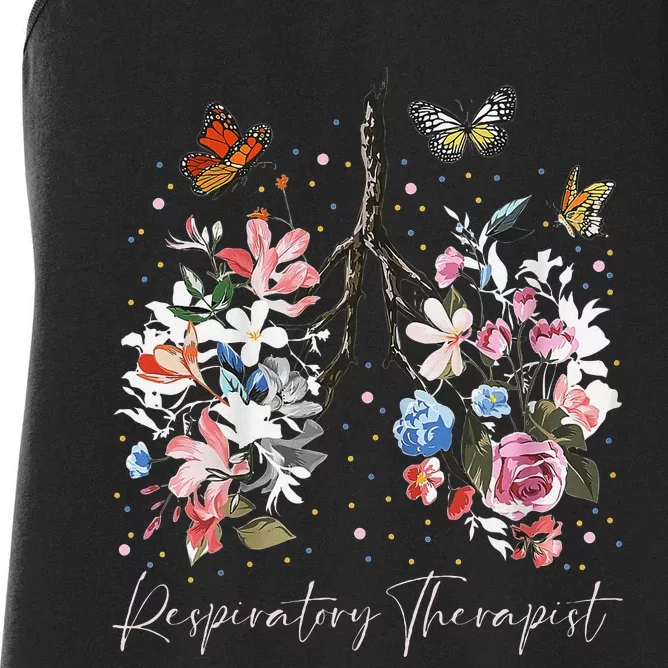 Funny Respiratory Therapist Therapy Lung Happy Easter Day Women's Racerback Tank