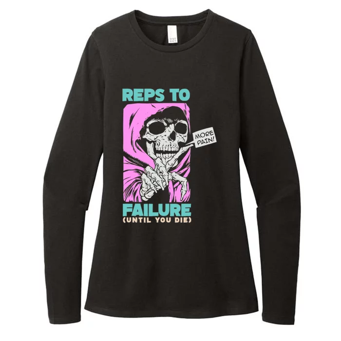 Funny Reps To Failure Weightlifting Bodybuilding Fitness Gym Womens CVC Long Sleeve Shirt