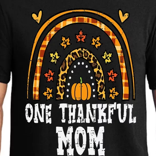 Fall Rainbow Thankful Mom Thanksgiving Family Mama Pajama Set