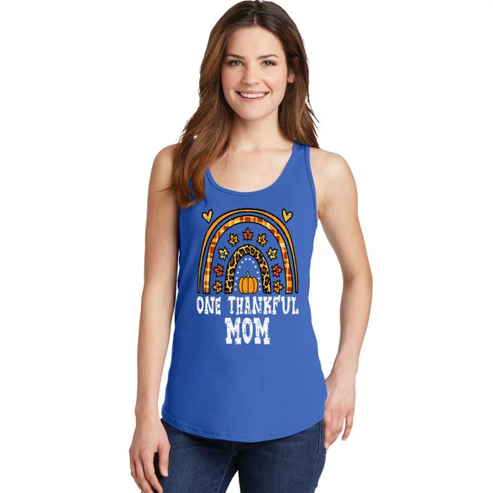 Fall Rainbow Thankful Mom Thanksgiving Family Mama Ladies Essential Tank