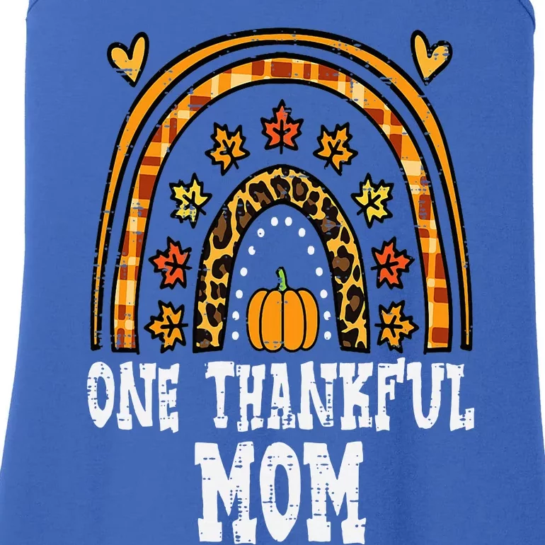 Fall Rainbow Thankful Mom Thanksgiving Family Mama Ladies Essential Tank