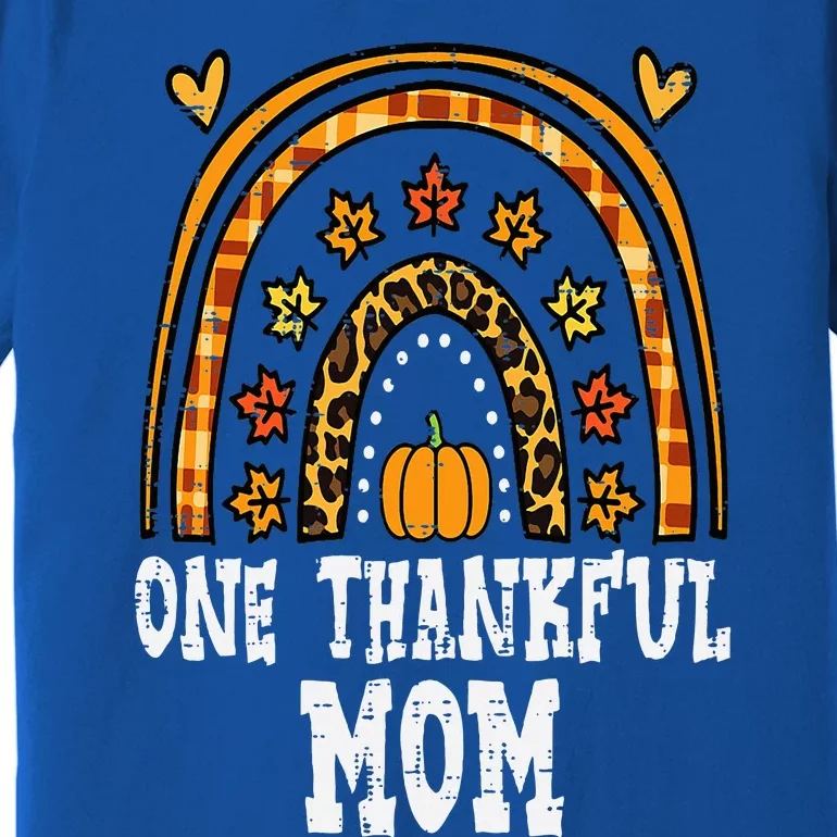 Fall Rainbow Thankful Mom Thanksgiving Family Mama Premium T-Shirt