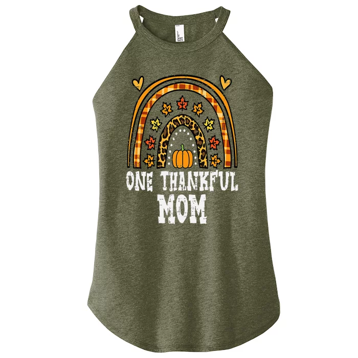 Fall Rainbow Thankful Mom Thanksgiving Family Mama Women’s Perfect Tri Rocker Tank