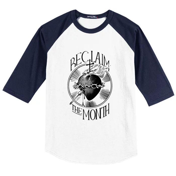 Funny Reclaim The Month Sacred Of Heart Of Jesus Baseball Sleeve Shirt