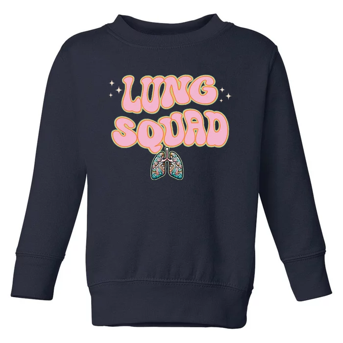 Funny Respiratory Therapist Rt Lung Squad Retro Lungs Toddler Sweatshirt