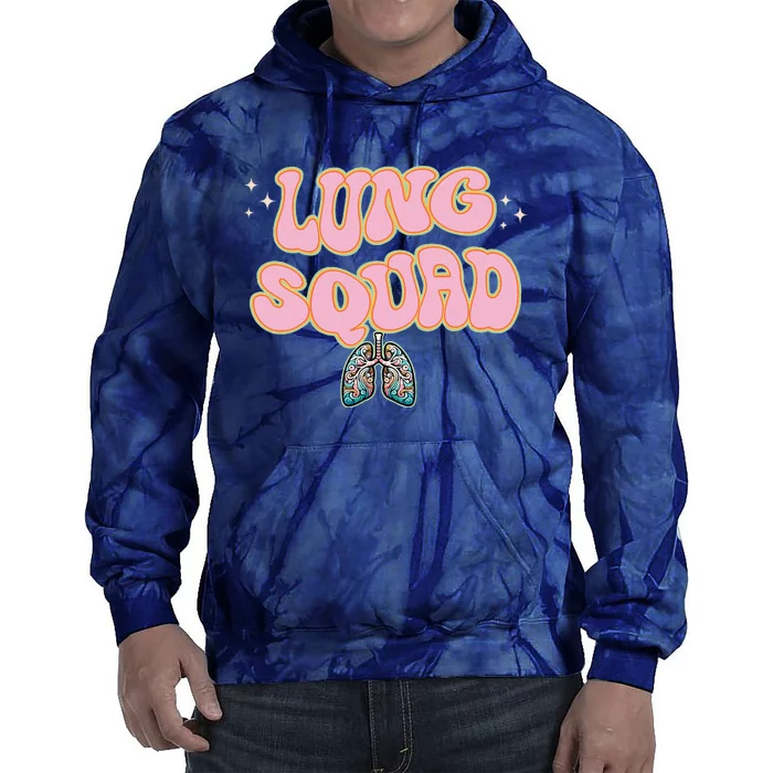 Funny Respiratory Therapist Rt Lung Squad Retro Lungs Tie Dye Hoodie