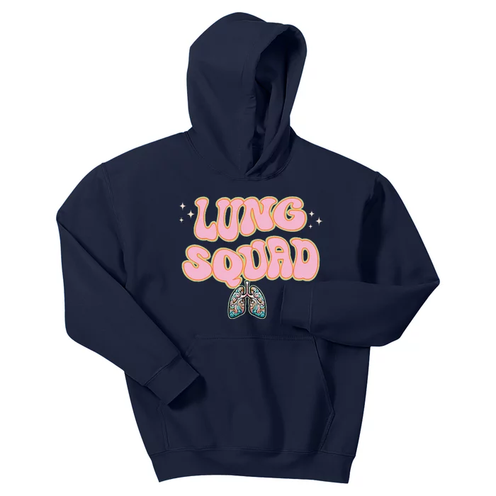 Funny Respiratory Therapist Rt Lung Squad Retro Lungs Kids Hoodie