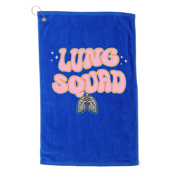 Funny Respiratory Therapist Rt Lung Squad Retro Lungs Platinum Collection Golf Towel