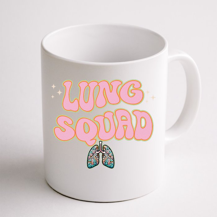 Funny Respiratory Therapist Rt Lung Squad Retro Lungs Front & Back Coffee Mug