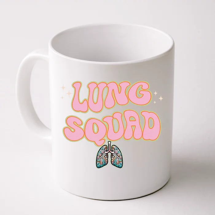 Funny Respiratory Therapist Rt Lung Squad Retro Lungs Front & Back Coffee Mug