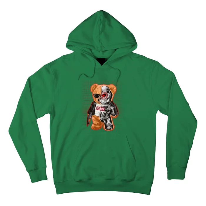 Funny Robot Terminator Teddy Bear Hoodie