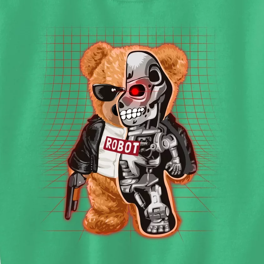 Funny Robot Terminator Teddy Bear Kids Sweatshirt