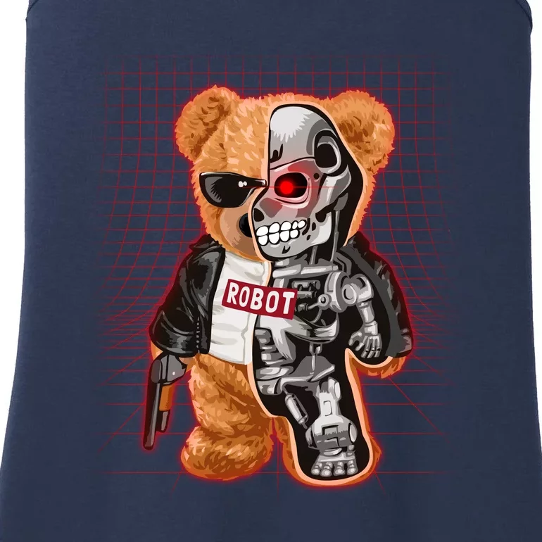 Funny Robot Terminator Teddy Bear Ladies Essential Tank