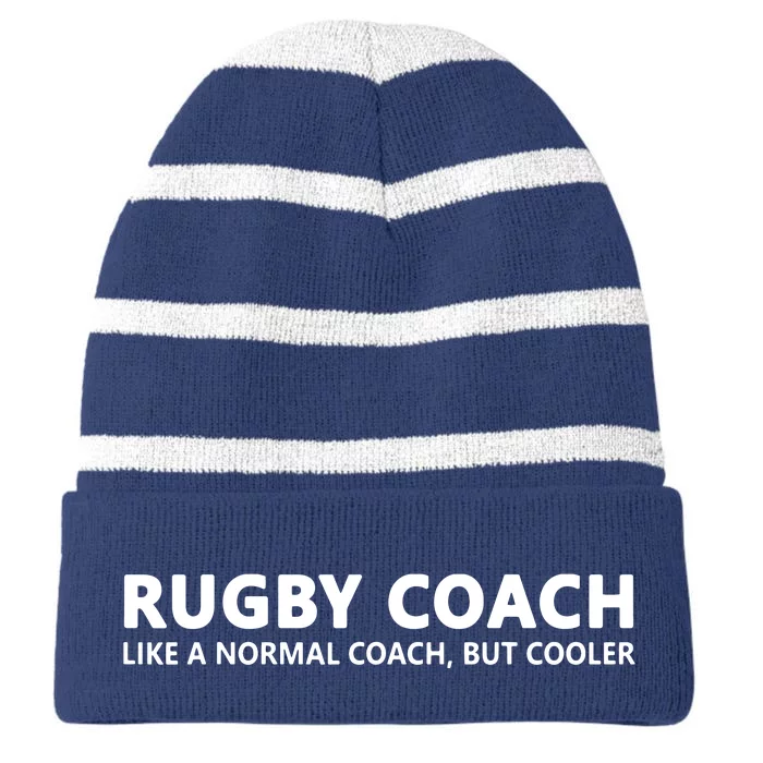 Funny Rugby Trainer Definition Rugby Coach Striped Beanie with Solid Band