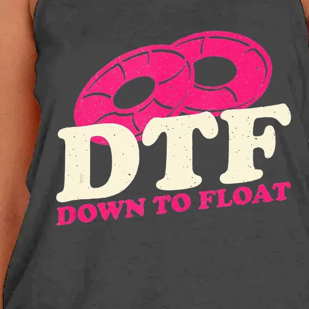 Funny River Tubing Drink Float Pee Repeat Summer Float Trip Women's Knotted Racerback Tank