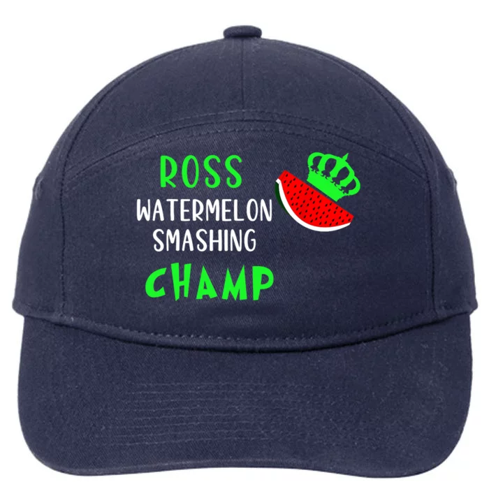 Funny Ross the Watermelon Smashing Champion With Crown 7-Panel Snapback Hat