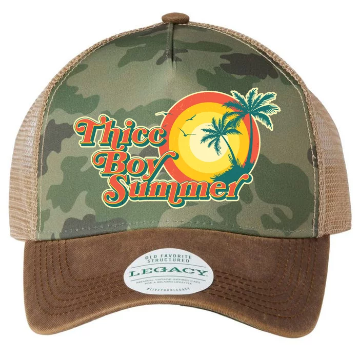 Funny Retro Thicc Boy Summer Legacy Tie Dye Trucker Hat