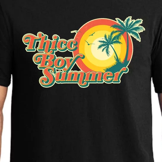 Funny Retro Thicc Boy Summer Pajama Set